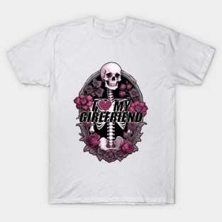 RibCage Floral Skeleton Valentine's day T-Shirt